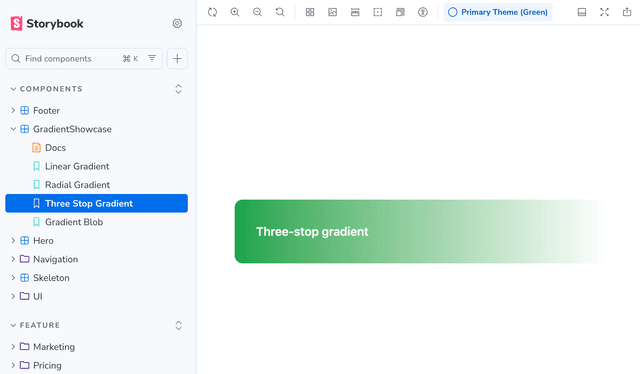 3-stop gradient story in Storybook