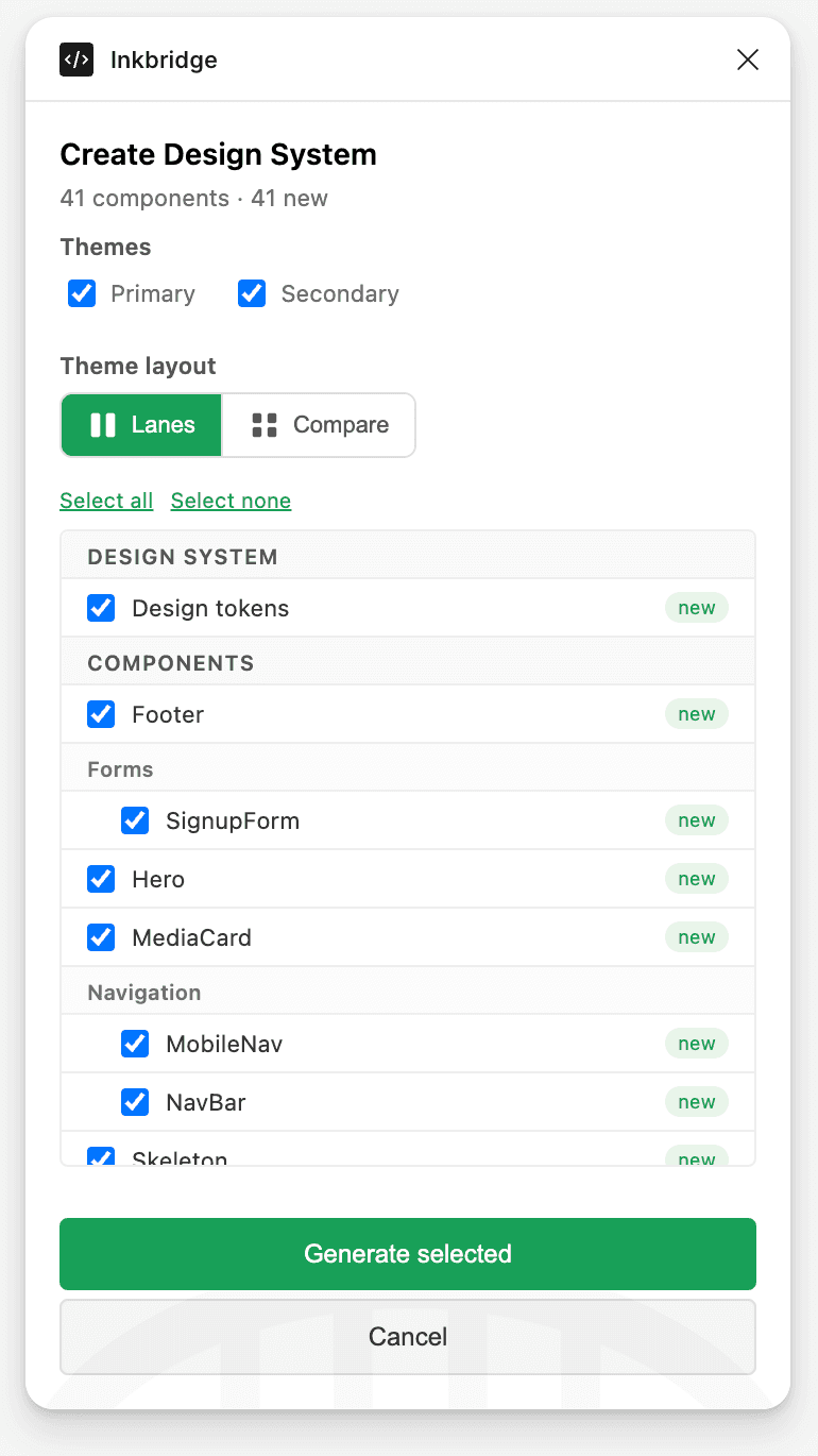 Preflight: themes, layout & selection