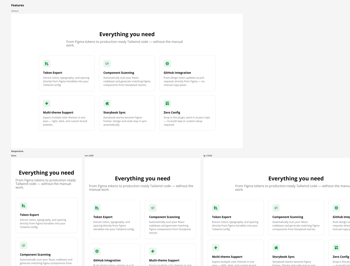 Same component rendered in Figma by the plugin